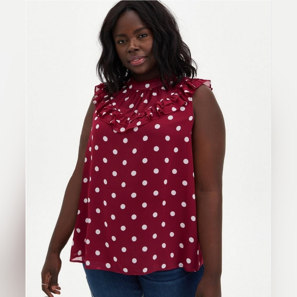 Torrid Polka Dot Blouse - Size 2